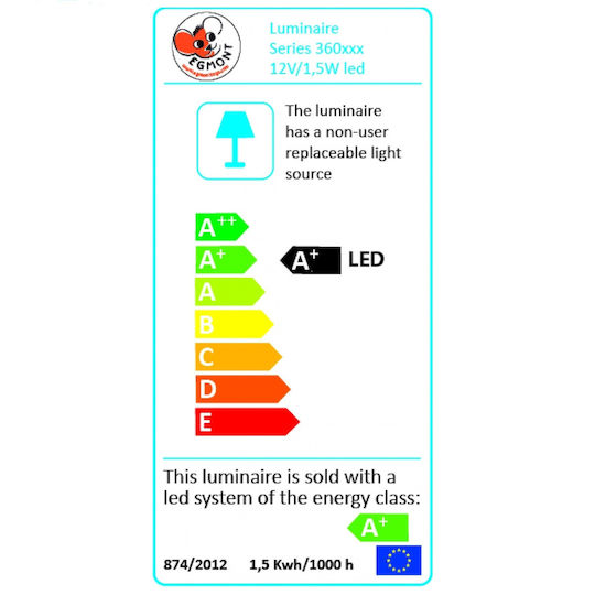 Egmont Led Kids Decorative Lamp Mushroom Small Red 15x15x28εκ.