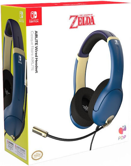 PDP Airlite Switch Over Ear Gaming Headset με σύνδεση 3.5mm Zelda: Hyrule Blue for Nintendo Switch