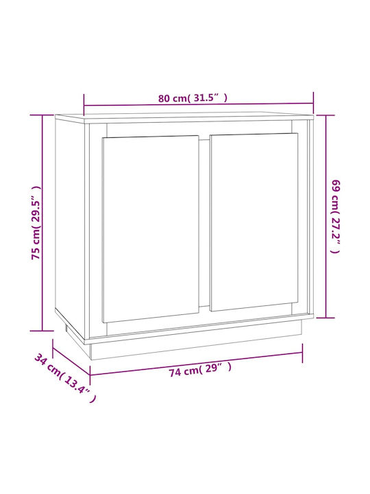 Bufet Beton gri 80x34x75cm