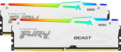 Kingston Fury Beast RGB 32GB DDR5 RAM cu 2 module (2x16GB) și Viteză 6000 pentru Desktop