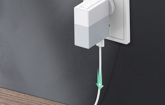 Ldnio Φορτιστής με Θύρα USB-A και Θύρα USB-C και Καλώδιο USB-C 65W Power Delivery / Quick Charge 3.0 Λευκός (A2620C)