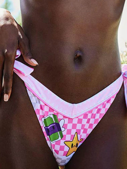 Sprayground Bikini Slip mit Schnürchen Rosa