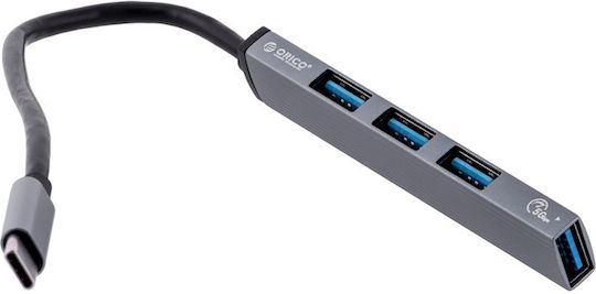 Orico USB Хъб 4 Порта USB 3.0 с USB-C Връзка Сив