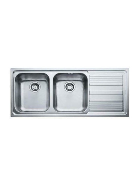 Franke Logica LLL 621 3011663545 Right-hand Drop-In Sink Inox Matte W116xD50cm Silver