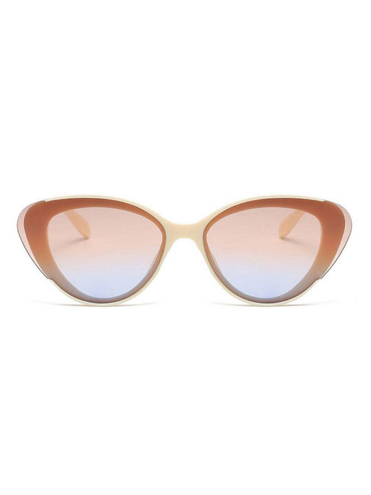 Martinez Celeste Women's Sunglasses with Brown Plastic Frame and Multicolour Gradient Lens