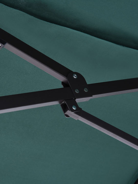 Ομπρέλα Στρογγυλή Μεταλλική Double Canopy Πράσινη Φ4.6xΥ2.4m