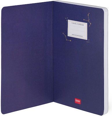 Legami Milano Stars Notebook Ruled with Elastic Blue