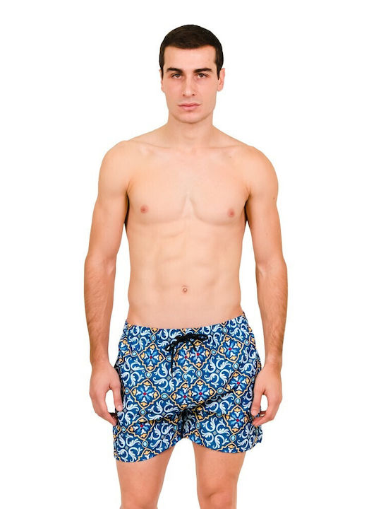 Herren-Badebekleidung mit Muster Positano Blau