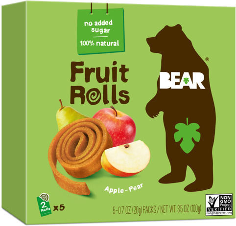 Bear 5 Γλειφιτζούρια Fruit Rolls με Γεύση Μήλο-Αχλάδι Χωρίς Προσθήκη Ζάχαρης 100gr