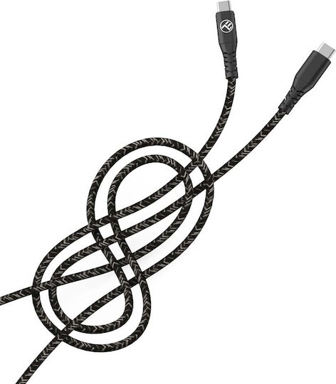 Tellur Cablu Braided USB 3.0 USB-C Masculin - USB-C 60W PD Negru 1m TLL155471