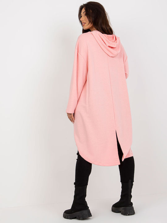 Fancy Women's Long Hooded Sweatshirt Pink