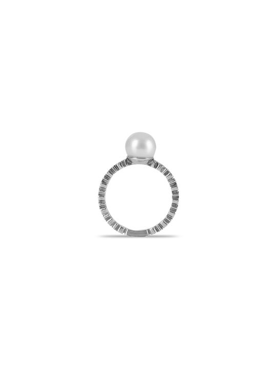 TOUS WOMEN'S SILVER RING WITH PEARL 51-272-553-0