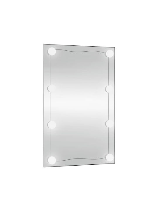 vidaXL Rectangular Wall Mirror White with Glass Frame