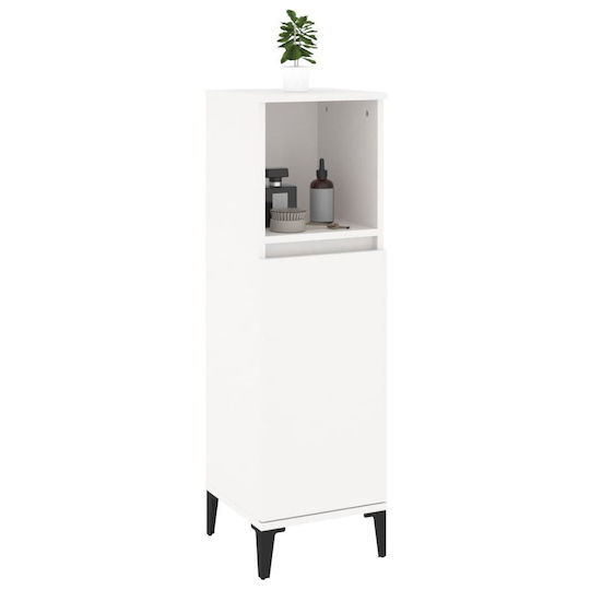 vidaXL Bathroom Cabinet L30xW30xH100cm White