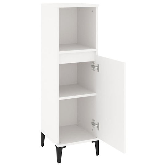 vidaXL Bathroom Cabinet L30xW30xH100cm White