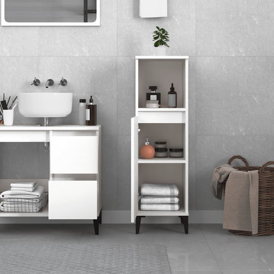vidaXL Bathroom Cabinet L30xW30xH100cm White