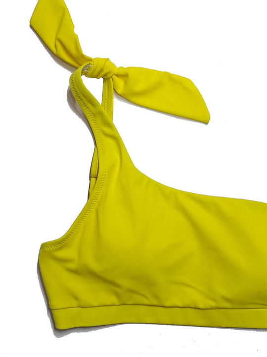 Apple Boxer One Shoulder Bikini Top Yellow