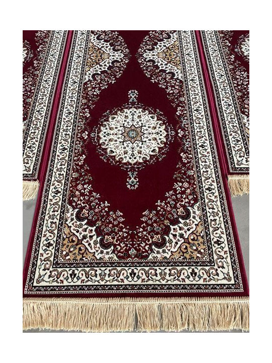 Ragolle 14053-1060 Set Modern Schlafzimmer-Teppichsets Synthetisch,Polyester/Cotton/Leather Der Königliche Palast Burgundisch 14053-1060 3Stück