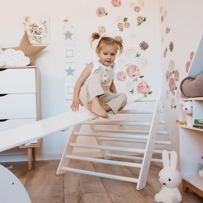 IngVart Pikler Climbme mit Kletterfläche aus Holz Weiß