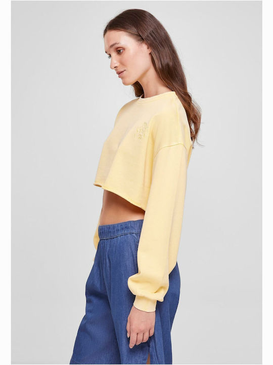 Urban Classics Women's Cropped Sweatshirt Yellow