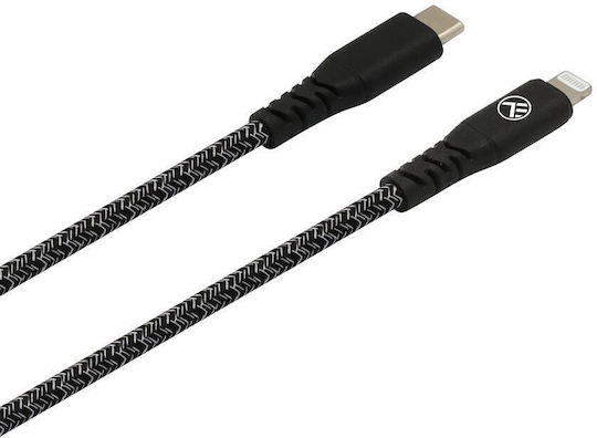Tellur Braided USB-A to Lightning Cable Μαύρο 1m (TLL155481)