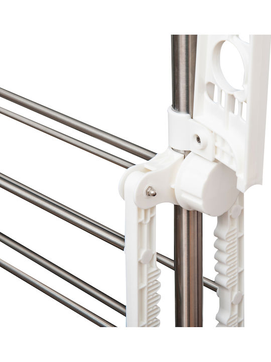 HomCom Premium Stainless Steel Folding Floor Clothes Drying Rack 142x55cm