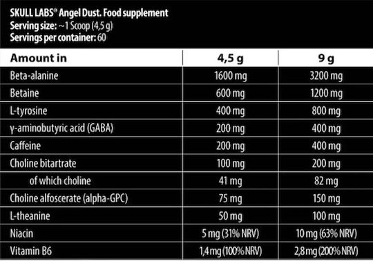Skull Labs Angel Dust Pre Workout Supplement 270gr Dragon Fruit
