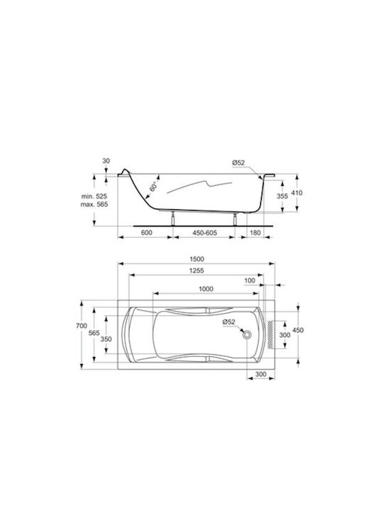 Ideal Standard Ulysse Cadă De Baie Acrilică