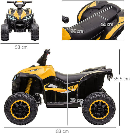 Kids Scooter Inspired Quad Electric 12 Volt Yellow