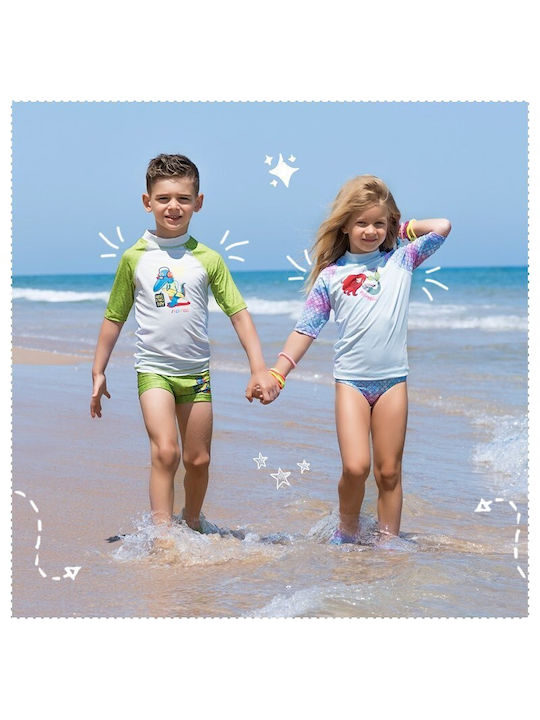 Slipstop Μπλούζα Hearts Με Δείκτη Προστασίας UPF 50+ Kids Swimwear UV Shirt White