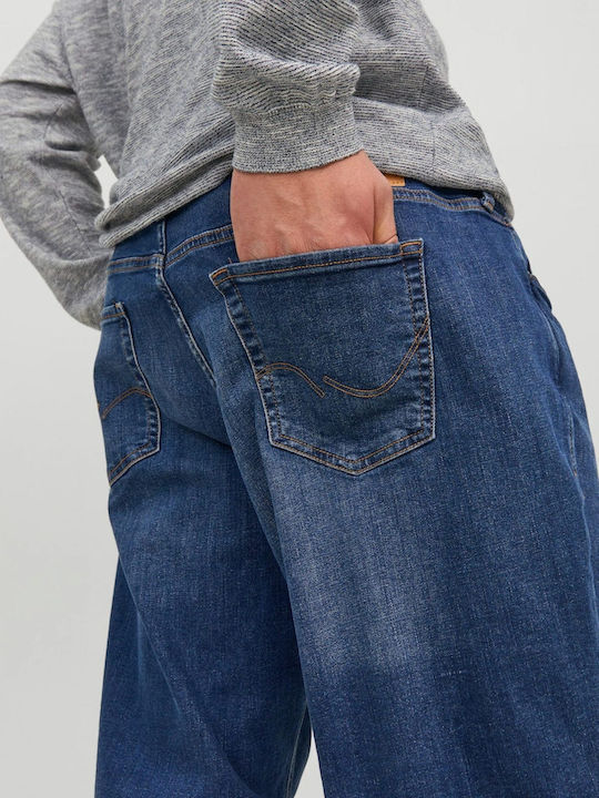 Men's Jeans Pants Elastic Slim Tapered Fit Blue