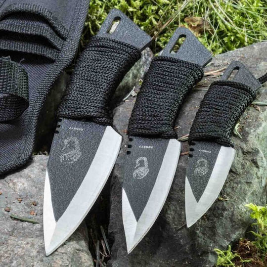 Kandar K10 Kandar K10 Μαχαίρι Μαύρο σε Θήκη Σετ 3τμχ
