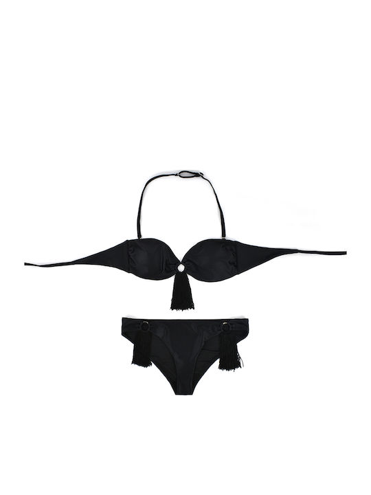 Emporio Armani Bikini Set Triangle Top & Slip Bottom Black