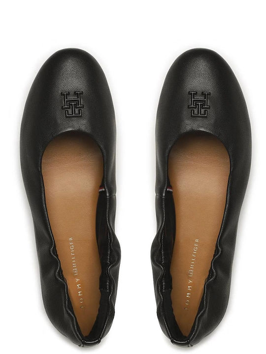 Leder Damen Ballerinas Spitz zulaufend Schwarz