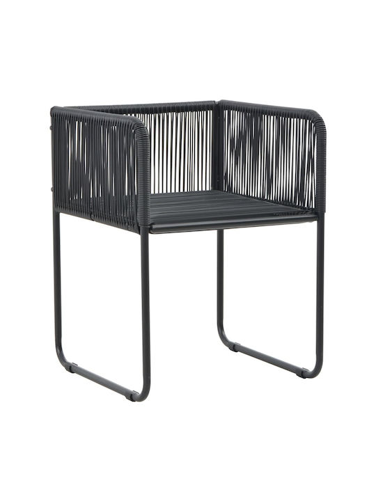 Garden & Outdoor Furniture Set for Small Outdoor Spaces 3 Pieces Black with Pillows