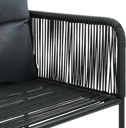 Garten- und Outdoor-Möbelsets für kleinen Raum 3 Stück Schwarz mit Kissen