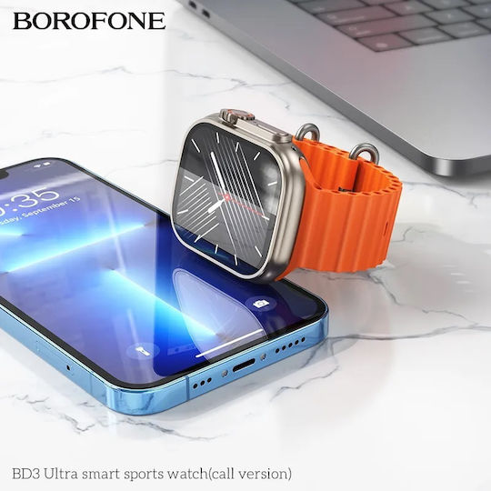 Borofone BD3 Ultra Smartwatch με Παλμογράφο (Χρυσό)