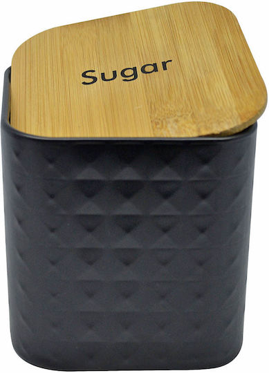 Ankor Vase General Use with Lid Metallic Black 11.5x11.5x13cm
