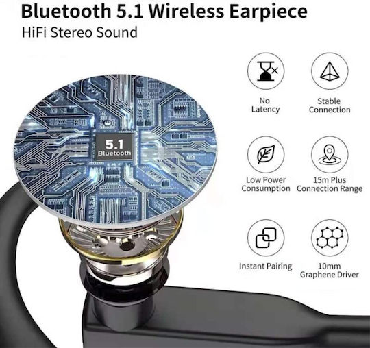 ΥΥΚ525 In-Ear Bluetooth-Freisprecheinrichtung Kopfhörer mit Ladeetui Schwarz