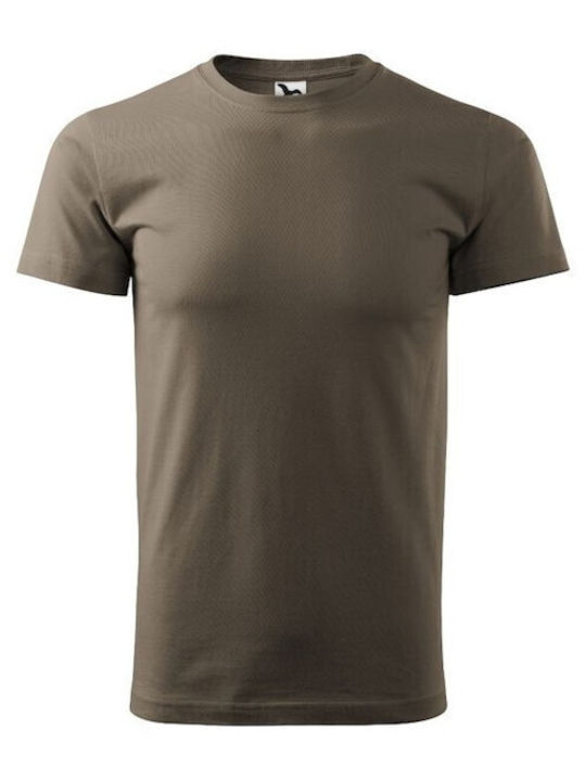Malfini Ανδρικό Διαφημιστικό T-shirt Κοντομάνικο σε Καφέ Χρώμα