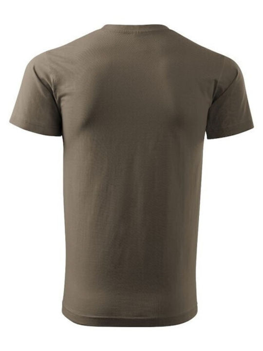 Malfini Ανδρικό Διαφημιστικό T-shirt Κοντομάνικο σε Καφέ Χρώμα