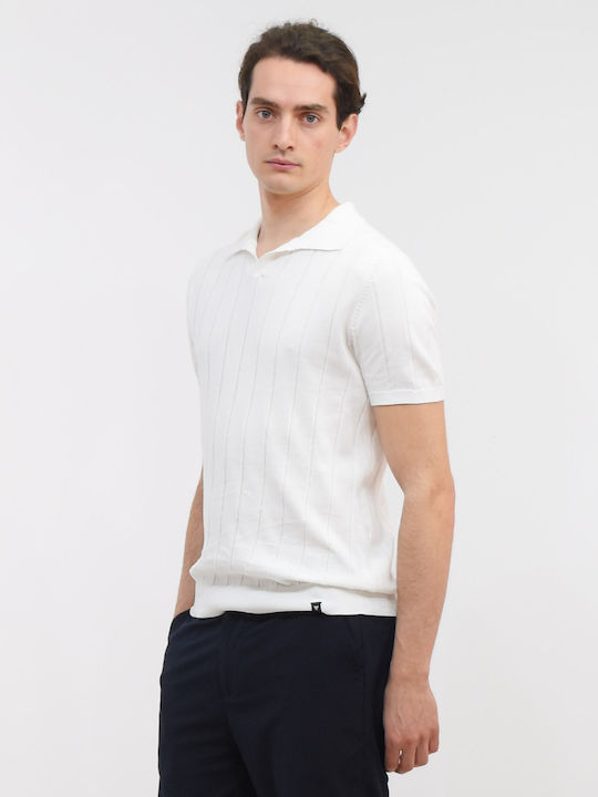 WHY NOT BRAND STRIPED POLO - POL3 WHITE