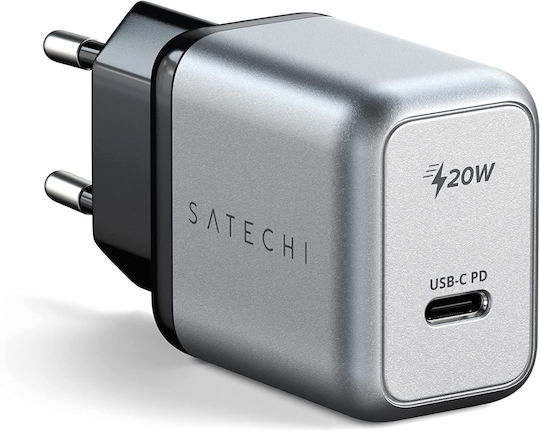 Satechi Φορτιστής Χωρίς Καλώδιο με Θύρα USB-C 20W Power Delivery Γκρι (ST-UC20WCM)