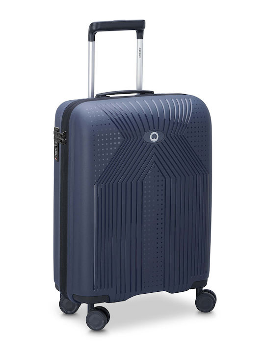 Delsey Ordener Cabin Hard Blue Suitcase With 4 Wheels Height 39cm