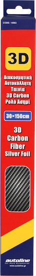 Adhesive Film for Car Carbon 152 x 30cm in Silver Colour