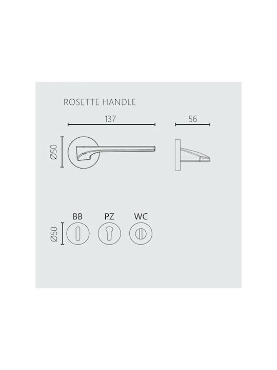 Zogometal Buton Ușa din față cu Rosette Stânga 2081 2081 cu Rozetă Negru