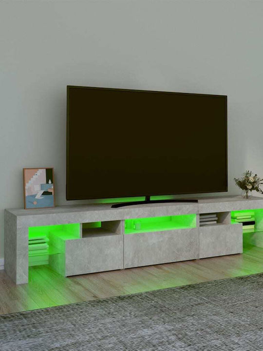 Телевизионно Мебел с LED Осветление Сив М200xД36.5xВ40см