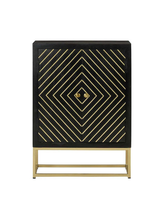 Wooden & Metallic Buffet Black / Gold L55xW30xH75cm