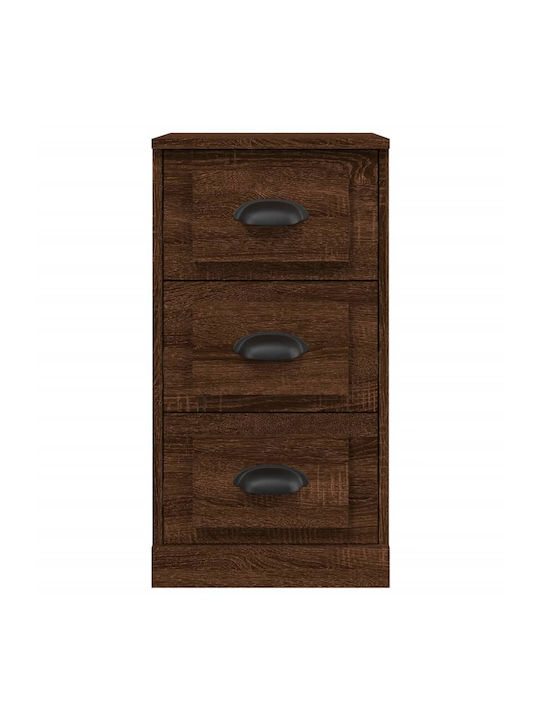 Schubladen Aufbewahrung mit 3 Schubladen Brown Oak L36xB35.5xH67.5cm