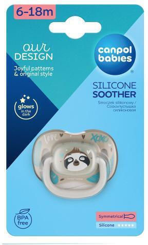 Canpol Babies Πιπίλα Σιλικόνης Exotic Animals για 6-18 μηνών Sloth Μπεζ